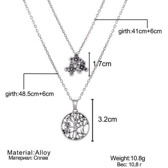 Link Chain, Botanical Pendant Necklace - Picture 8 of 8